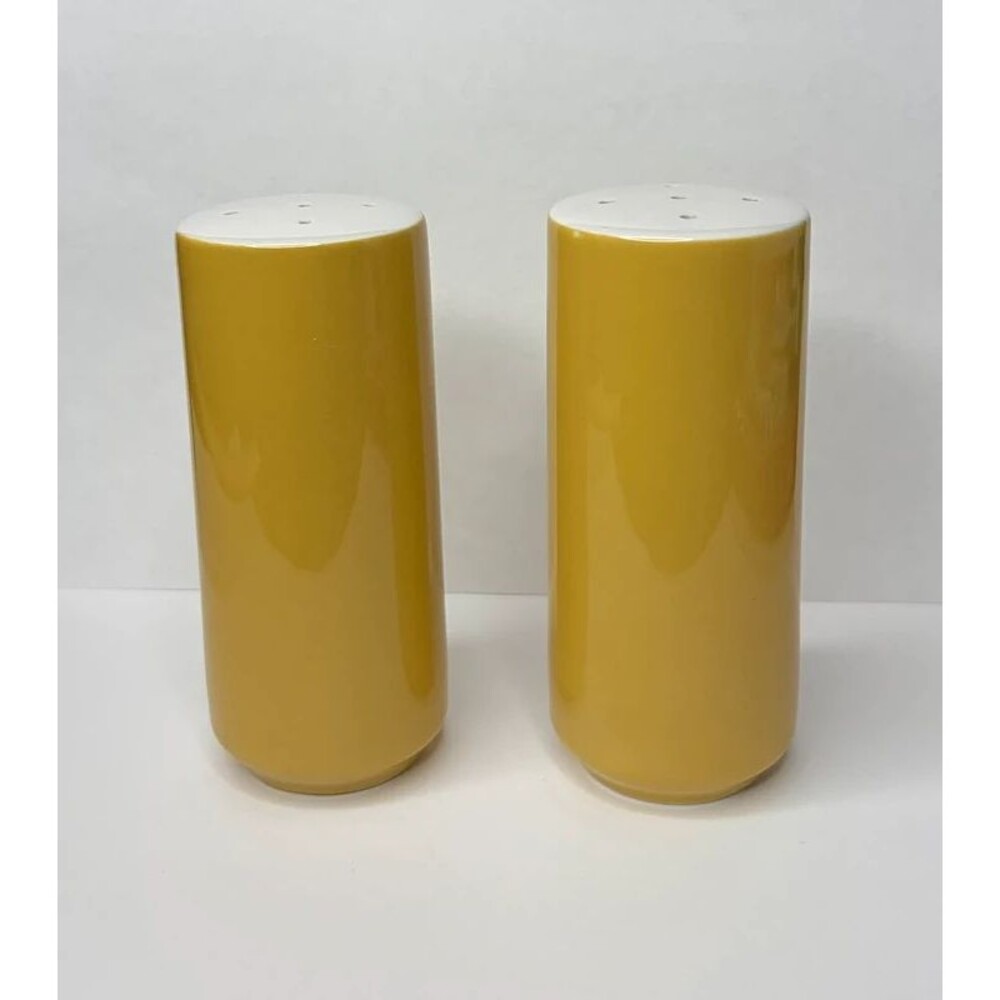 Vintage Mikasa Cera-Stone Yellow Salt Pepper Shakers Japan MCM